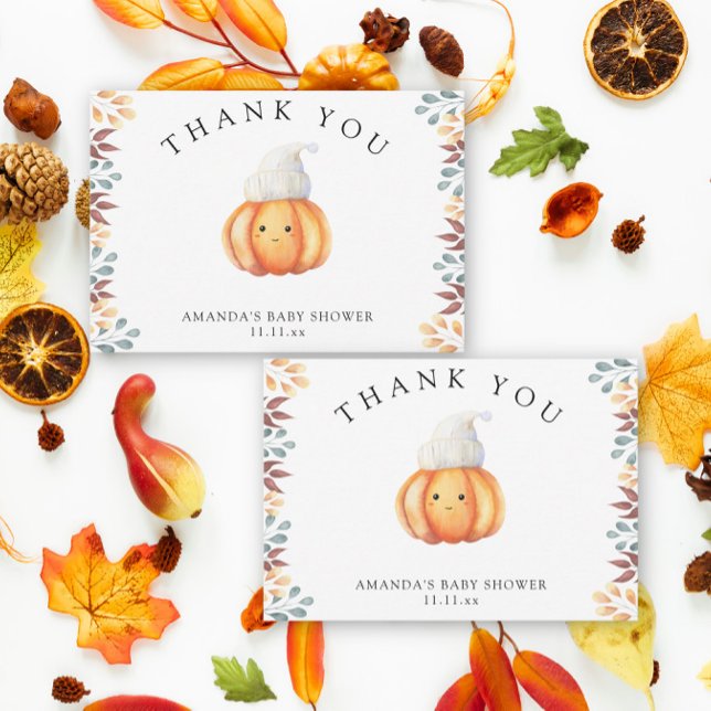 Tarjeta De Agradecimiento Calabaza de otoño en el gorra - gracias (Subido por el creador)