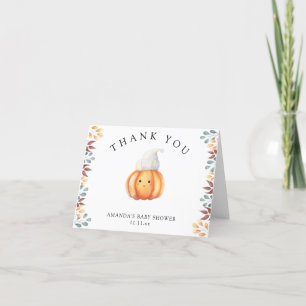 Tarjeta De Agradecimiento Calabaza de otoño en sombrero - gracias