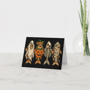 Tarjeta De Agradecimiento Calabaza Fantasma Esqueleto Momia Trucha Funny Hal