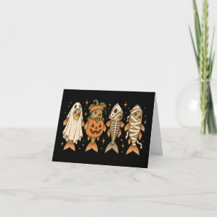 Tarjeta De Agradecimiento Calabaza Fantasma Esqueleto Momia Trucha Funny Hal