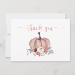 Tarjeta De Agradecimiento Calabaza Floral, Ducha Rústica, Gracias Cumpleaños