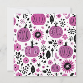 Tarjeta De Agradecimiento Calabaza morada y flor de otoño personalizada