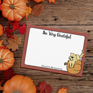 Tarjeta De Agradecimiento Calabaza Pequeña Personalizada Cachorro Lindo Acci