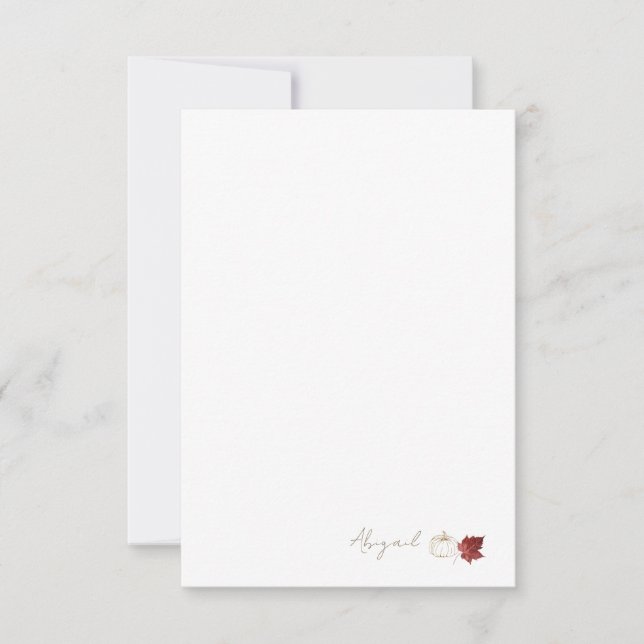 Tarjeta De Agradecimiento Calabaza personalizado Caída (Anverso)