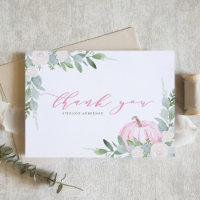 Calabaza rosa y vegetación Baby Shower otoño