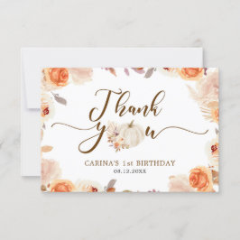 Tarjeta De Agradecimiento Calabaza Rustica Caída Un Maravilloso Cumpleaños G