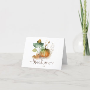 Tarjeta De Agradecimiento Calabaza Rústica Enamórate
