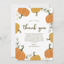 Tarjeta De Agradecimiento Calabaza Rústica & Hojas para Cualquier Evento 