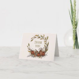Tarjeta De Agradecimiento Calabaza Wreath Bonito otoñal Inespiritualidad