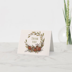 Tarjeta De Agradecimiento Calabaza Wreath Bonito otoñal Inespiritualidad