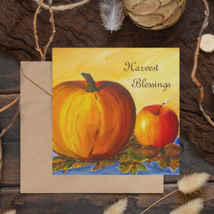 Tarjeta De Agradecimiento Calabaza y nueces