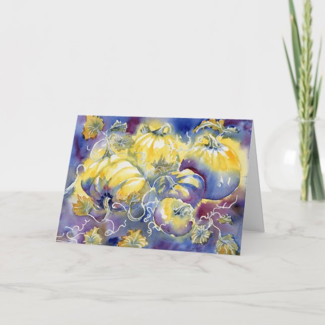 Tarjeta De Agradecimiento Calabazas brillantes en blanco Notecard (Anverso)