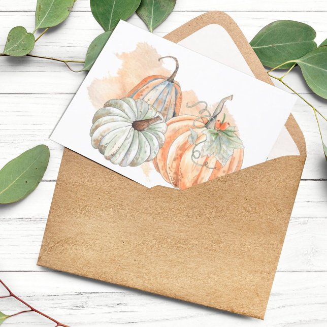 Tarjeta De Agradecimiento Calabazas de caída de acuarela (Subido por el creador)