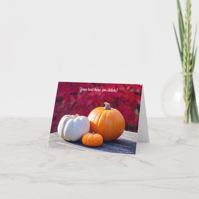 Tarjeta De Agradecimiento Calabazas de Otoño (Anverso)