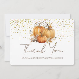 Tarjeta De Agradecimiento Calabazas de Otoño Boho Gracias