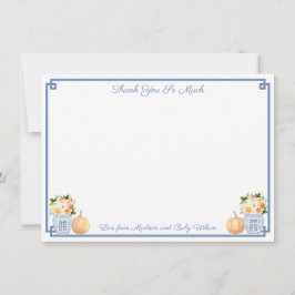 Tarjeta De Agradecimiento Calabazas Florales Chic Chinoiserie Boda Regalo
