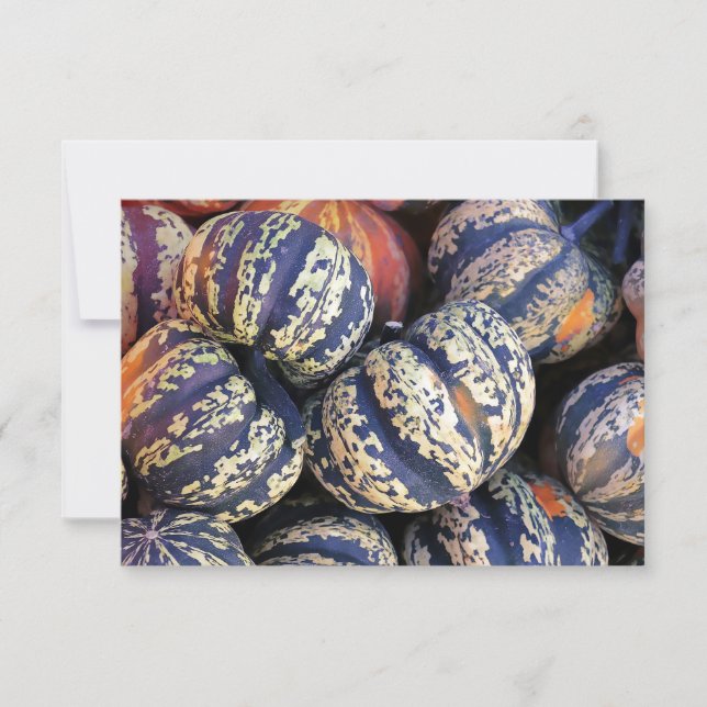 Tarjeta De Agradecimiento Calabazas rayadas rústicas (Anverso)