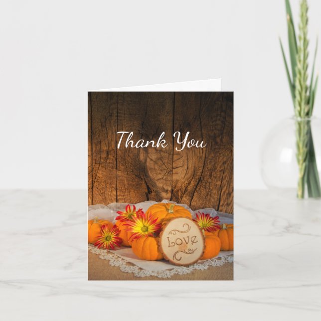 Tarjeta De Agradecimiento Calabazas rusas caen dama de honor gracias (Anverso)