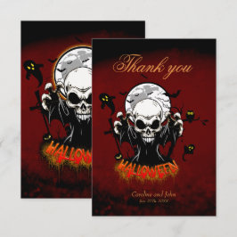 Tarjeta De Agradecimiento Calavera con dientes afilados y amenazantes