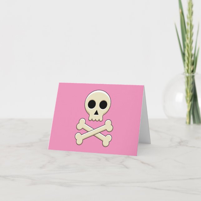 Tarjeta De Agradecimiento Calavera con huesos (Anverso)