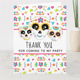 Tarjeta De Agradecimiento Calavera de azúcar Dia de La Muerte Cumpleaños de 