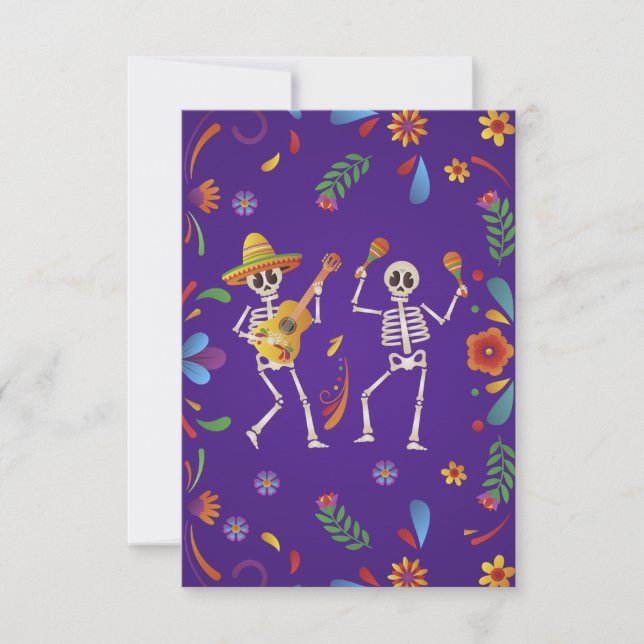 Tarjeta De Agradecimiento Calavera de Fiesta Mexicana de Cinco de Mayo (Anverso)