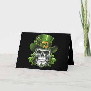 Tarjeta De Agradecimiento Calavera Día de San Patricio Trébol
