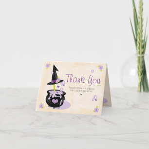 Tarjeta De Agradecimiento Caldero de Bruja de Halloween con Monograma Agrade