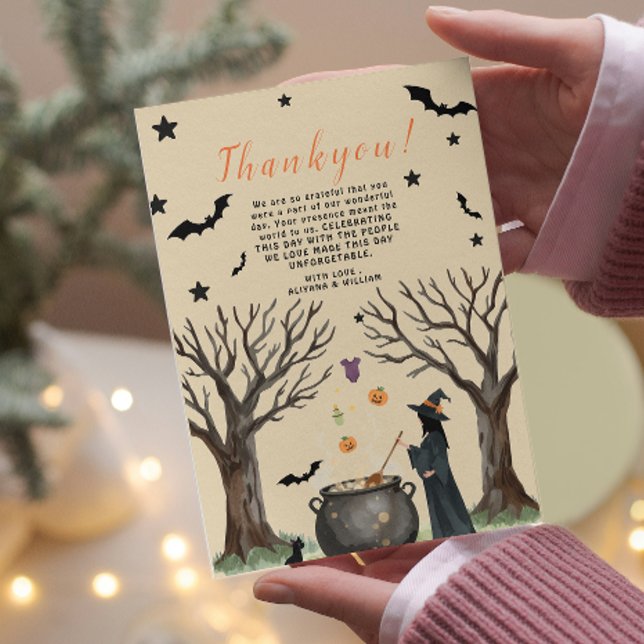 Tarjeta De Agradecimiento Caldero de Halloween Bruja Negra Espeluznante  (Subido por el creador)