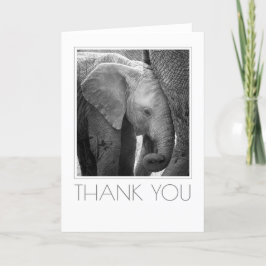 Tarjeta De Agradecimiento Calf elefante cerca