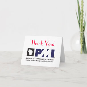 Tarjeta De Agradecimiento ¡Calidad de impresión del logotipo de PMI,