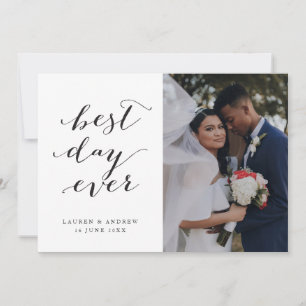 Tarjeta De Agradecimiento Caligrafía Bodas 3 Fotos Mejor Día