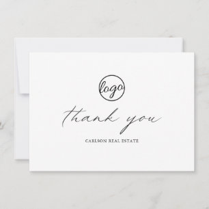 Tarjeta De Agradecimiento Caligrafía Chic Simple y Elegante Negocios