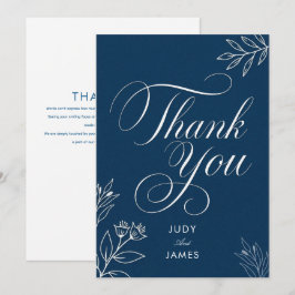Tarjeta De Agradecimiento caligrafía clásica simple elegante con letras de m