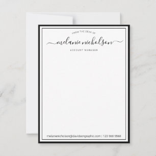 Tarjeta De Agradecimiento Caligrafía De Girly Desde La Mesa De La Frontera N