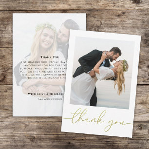 Tarjeta De Agradecimiento Caligrafía de oro Script Love and Gratitude Photo