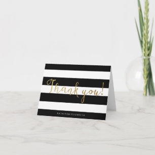 Tarjeta De Agradecimiento Caligrafía de Relieve metalizado dorado Faux   Ray