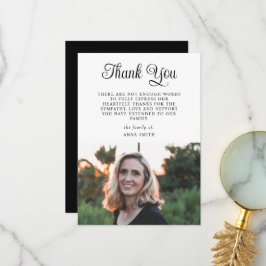 Tarjeta De Agradecimiento Caligrafía de simpatía por fotografía elegante min