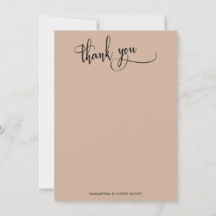 Tarjeta De Agradecimiento Caligrafía elegante simple gracias almendra
