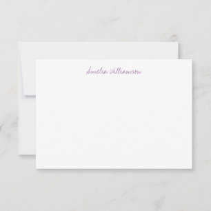 Tarjeta De Agradecimiento Caligrafía manuscrita simple minimalista púrpura
