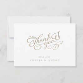 Tarjeta De Agradecimiento Caligrafía mínima Elegante Script Gracias