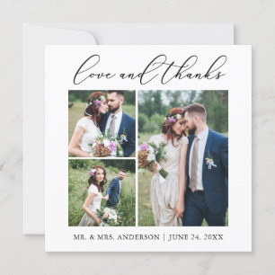 Tarjeta De Agradecimiento Caligrafía minimalista 3 Boda de fotografía Plaza 