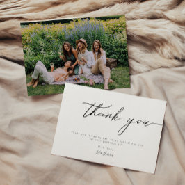 Tarjeta De Agradecimiento Caligrafía Minimalista moderna