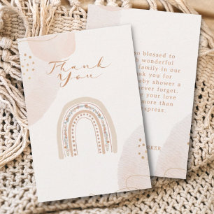 Tarjeta De Agradecimiento Caligrafía neutra del arcoiris bohemio de género