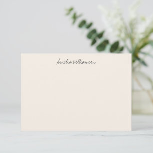 Tarjeta De Agradecimiento Caligrafía simple minimalista a mano de crema