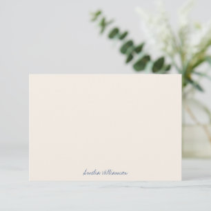 Tarjeta De Agradecimiento Caligrafía simple minimalista de crema azul escrit