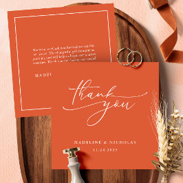 Tarjeta De Agradecimiento Caligrafía Simple y Elegante de la Puesta de Sol d