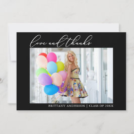 Tarjeta De Agradecimiento Caligrafía Tinta Amor Gracias Graduación De Foto