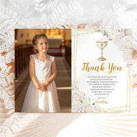 Cáliz de Primera Comunión Floral Blanco Foto