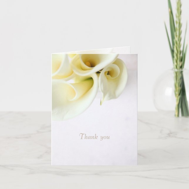 Tarjeta De Agradecimiento Calla lilies con espacio de texto gracias (Anverso)